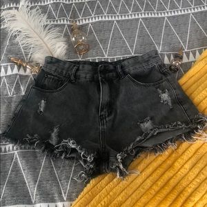 Greyish black shorts